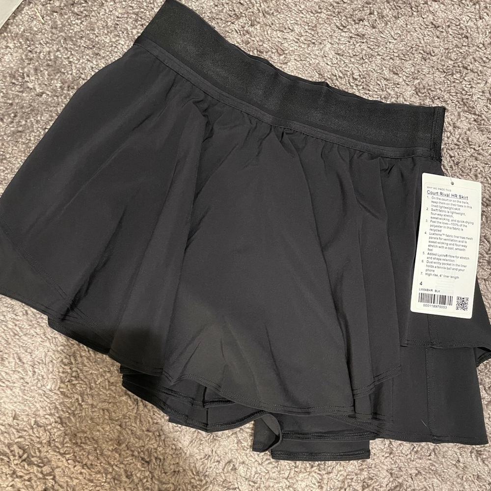lululemon NWT court rival HR reg skirt size 4